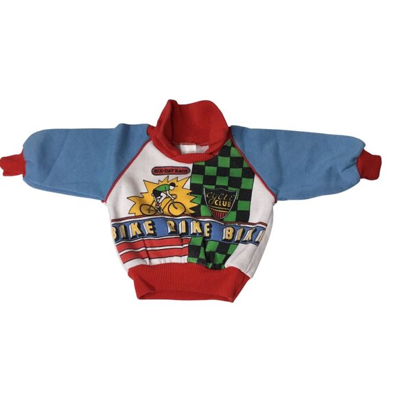 VTG BABYFAIR Bike Race Baby Soft Sweatshirt Pants Set 12M Hong Kong Retro VBC - Picture 3 of 6